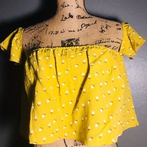 Sweet Pot Tank Top vibrant yellow with acorn print